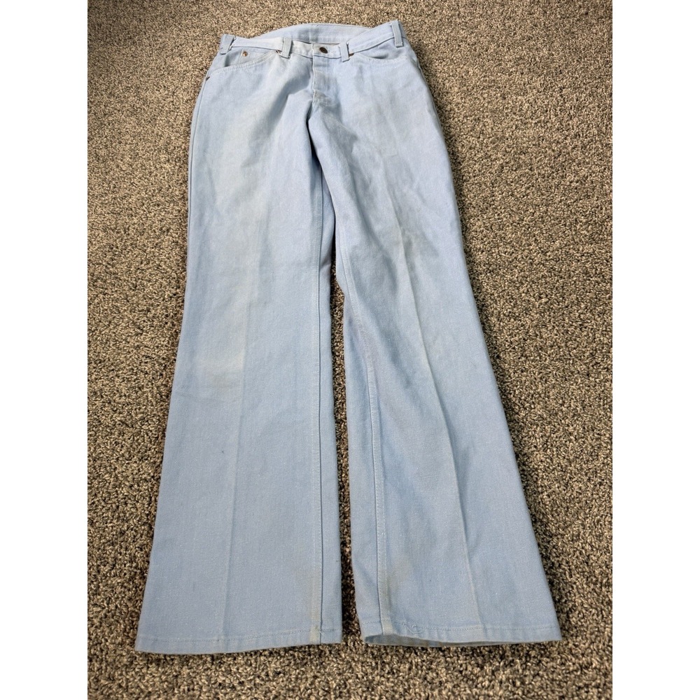 Vintage 70s Flared Disco Pants Men's Size 28X31 Blue